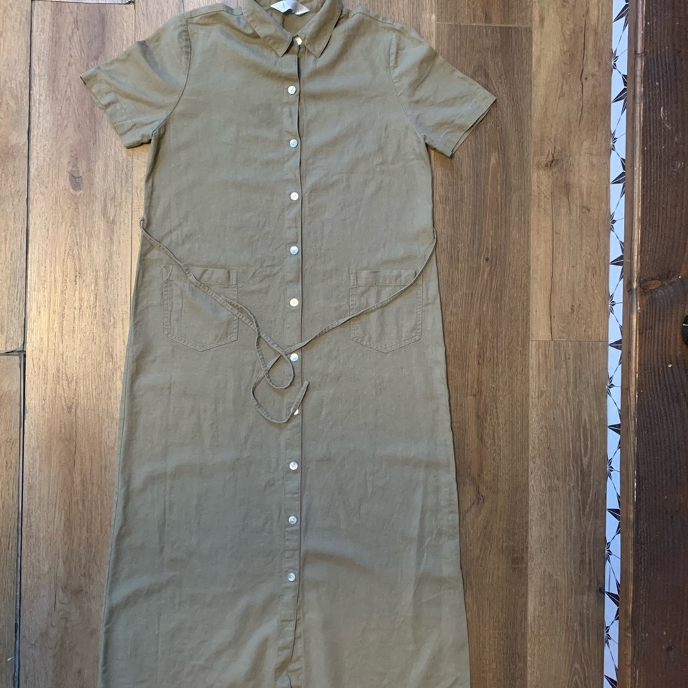 Elegant Olive Long Sleeve Dress size 40